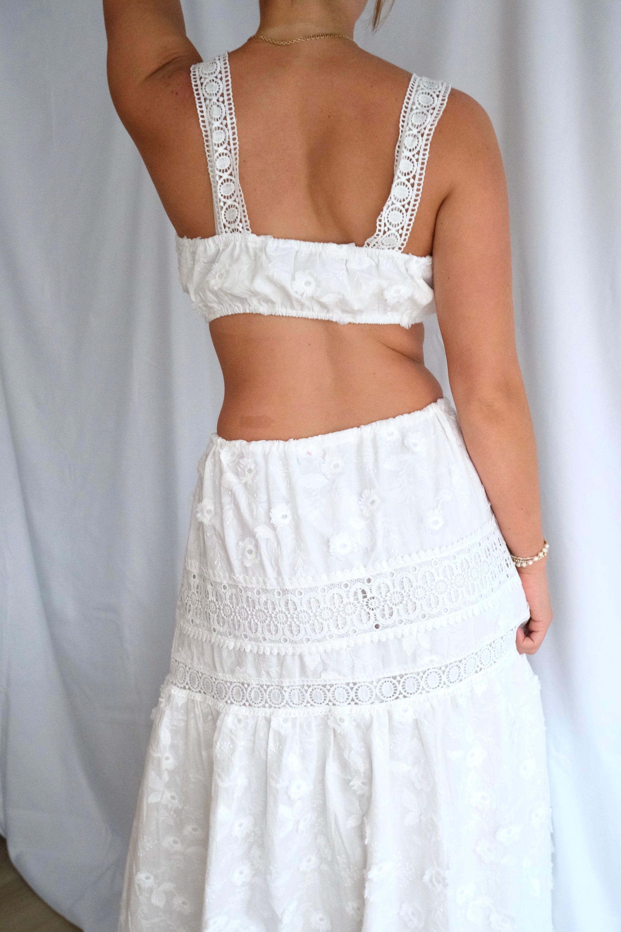 White Eyelet Two-Piece Set
