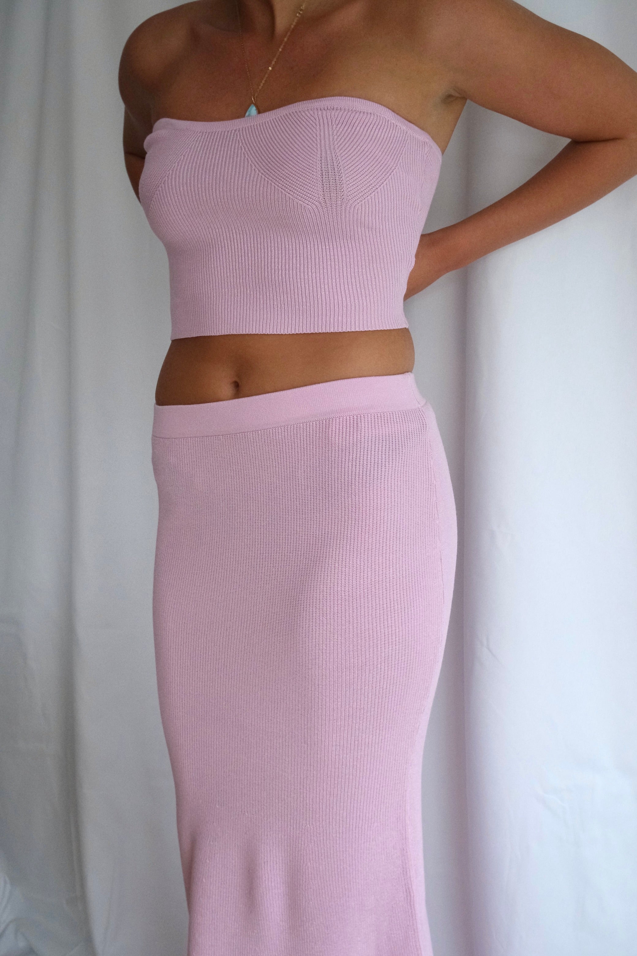 Ribbed Knit Tube Set